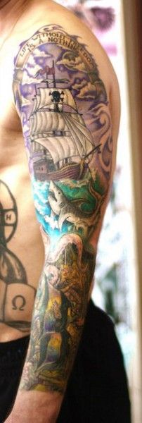 Татуировка рукав Море
